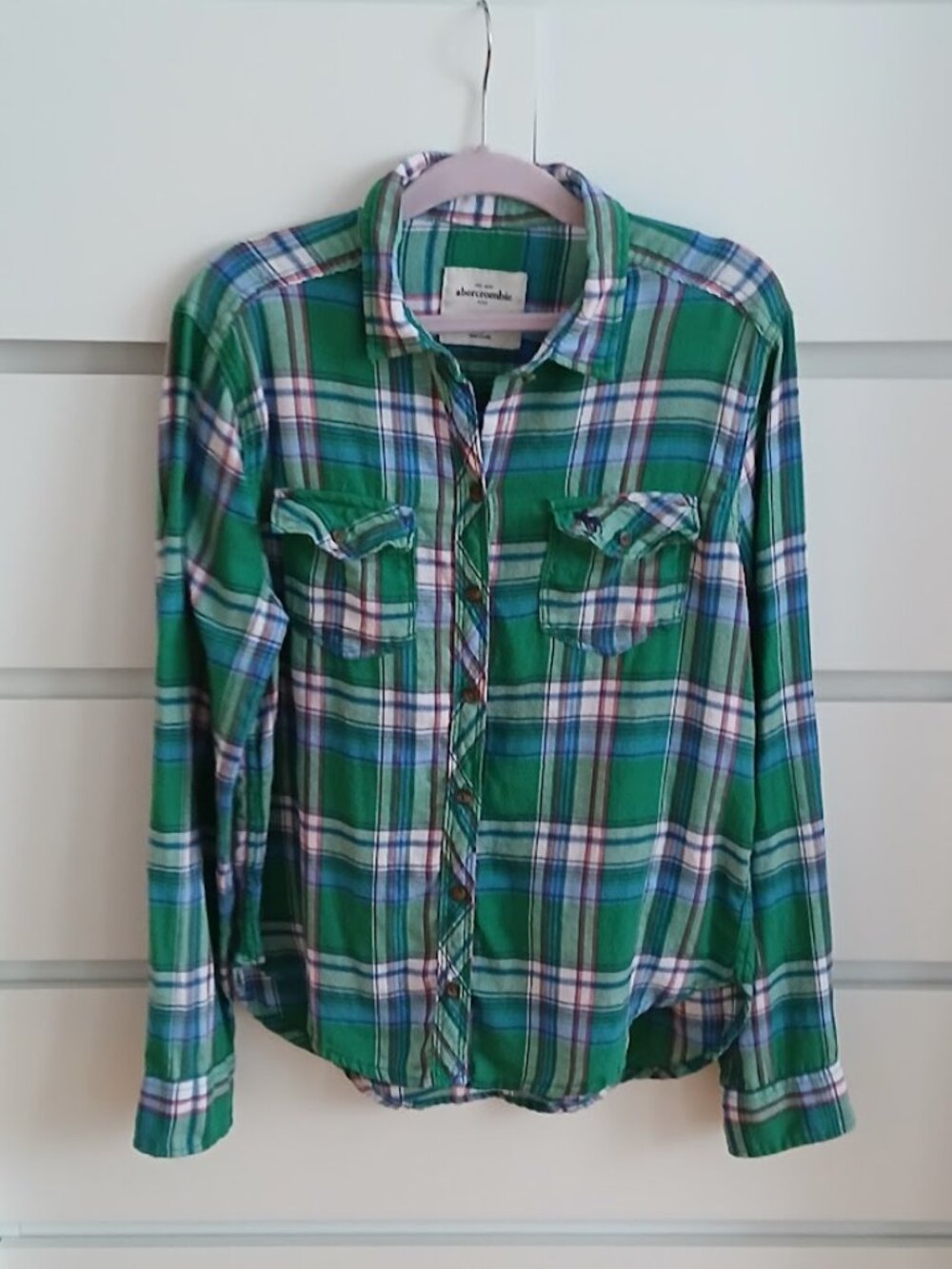 Abercrombie Kids Green Flannel Shirt - XL